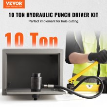 VEVOR Hydraulic Knockout Punch Kit, 10 Ton 1/2" to 2" Conduit Hole Cutter Set, KO Tool Kits with Puncher 6 Piece, Metal Sheet Driver Tools, For Aluminum, Stainless Steel, Brass, Fiberglass and Plastic