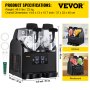 VEVOR Slush Frozen Drink Machine, 2x2.5L Tank Commercial Margarita Machine, 380W Black Margarita Slush Maker, Temperature Slush 26°F to 28°F Drink Maker, Perfect for Home Restaurants Cafes Bars