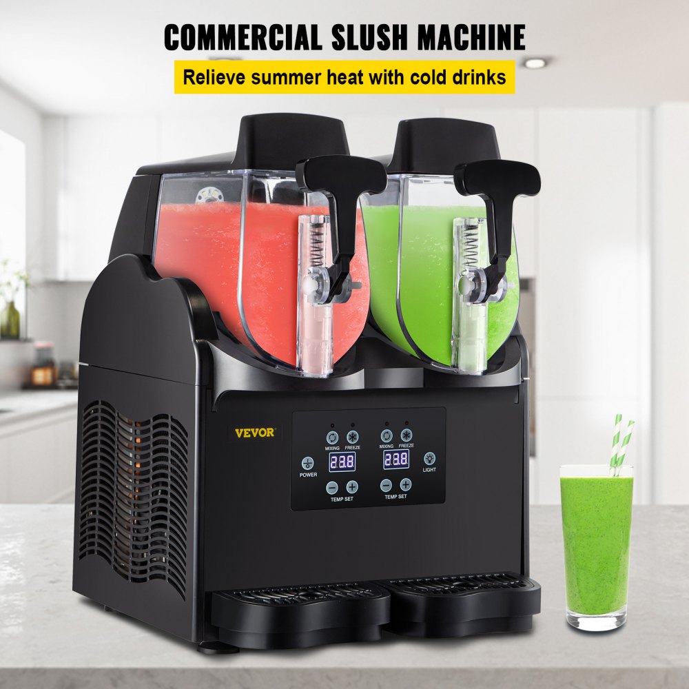 2-Tank Commercial Frozen Drink Slush Machine Smoothie Maker Machine 220V