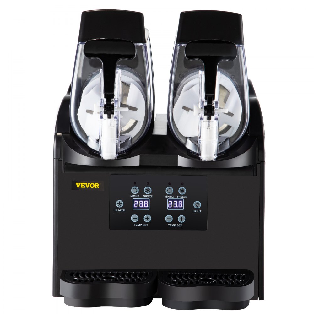 VEVOR Slush Frozen Drink Machine, 2x2.5L Tank Commercial Margarita Machine, 380W Black Margarita Slush Maker, Temperature Slush 26°F to 28°F Drink Maker, Perfect for Home Restaurants Cafes Bars