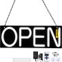 VEVOR LED Open Sign, 20" x 7" Neon Open Sign for Business, Adjustable Brightness White Neon Lights Signs with Remote Control and Power Adapter, for Restaurant, Bar, Salon, Shop, Hotel, Window, Wall