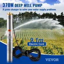 VEVOR Deep Well Submersible Pump Stainless Steel Water Pump 370W 5.3 m³/h 50 m