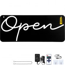 VEVOR LED Open Sign, 22\" x 9\" Neon Open Sign for Business, Adjustable Brightness White Neon Lights Signs with Remote Control and Power Adapter, for Restaurant, Bar, Salon, Shop, Hotel, Window, Wall