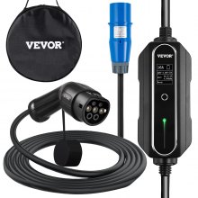 VEVOR Portable EV Charger, Type 2 16A, Electric Vehicle Charger 7.5 Metre Charging Cable with CEE 3 Pin Plug, Digital Screen, 3.6 kW WaterProof IEC 62196-2 Home EV Charging Station with Carry Bag, CE
