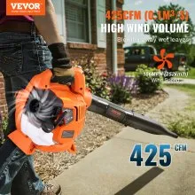 VEVOR Gas Leaf Blower, 26CC 2-Cycle Handheld Leaf Blower with A Fuel Tank, 2-in-1Gas-powered Blower 425CFM Air Volume 156MPH Speed, Ideal for Lawn Care, Leaf Cleaning, and Snow Removal