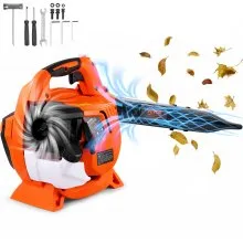 VEVOR Gas Leaf Blower, 26CC 2-Cycle Handheld Leaf Blower with A Fuel Tank, 2-in-1Gas-powered Blower 425CFM Air Volume 156MPH Speed, Ideal for Lawn Care, Leaf Cleaning, and Snow Removal