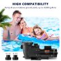 VEVOR Pool Pump 2.0HP 230V, Variable Dual Speed Pumps 1500W, 5520 GPH Max Flow, Above Ground Pool, w/ Strainer Filter Basket, ETL Certification