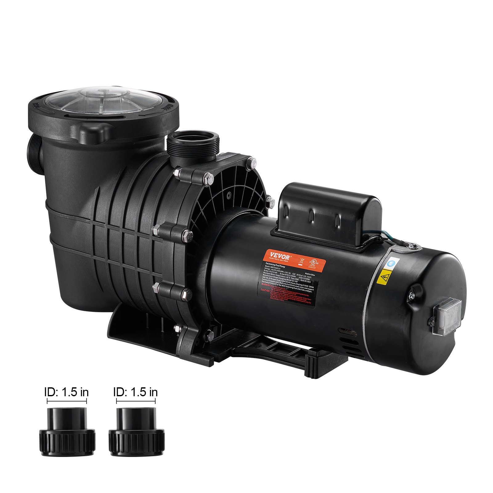 VEVOR Pool Pump 2.0HP 230V, Variable Dual Speed Pumps 1500W, 5520 GPH Max Flow, Powerful Self-priming Swimming Pool Motor for Above Ground Pool, with Strainer Filter Basket, ETL Certification