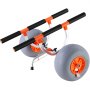 orange and black VEVOR heavy duty kayak cart with large gray balloon tires and sturdy aluminum frame.