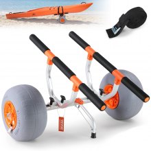 VEVOR Heavy Duty Kayak Cart, Foldable Canoe Trolley Cart with 12'' Tires, Adjustable Width 6.69"-17.32",350 Lb Weight Capacity Kayak Trolley for Kayaks Canoes Paddleboards Float Mats Jon Boats