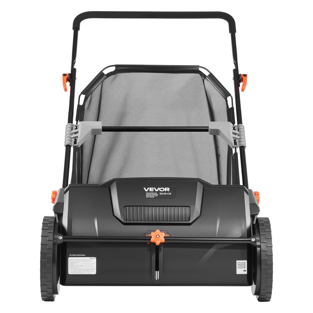 VEVOR Push Lawn Sweeper, 21inch Leaf & Grass Collector, Strong Plastic Wheels & Heavy Duty Thickened Steel Durable to Use with Large Capacity 3.5 cu. ft. Mesh Collection Hopper Bag, 2 Spinning Brushes