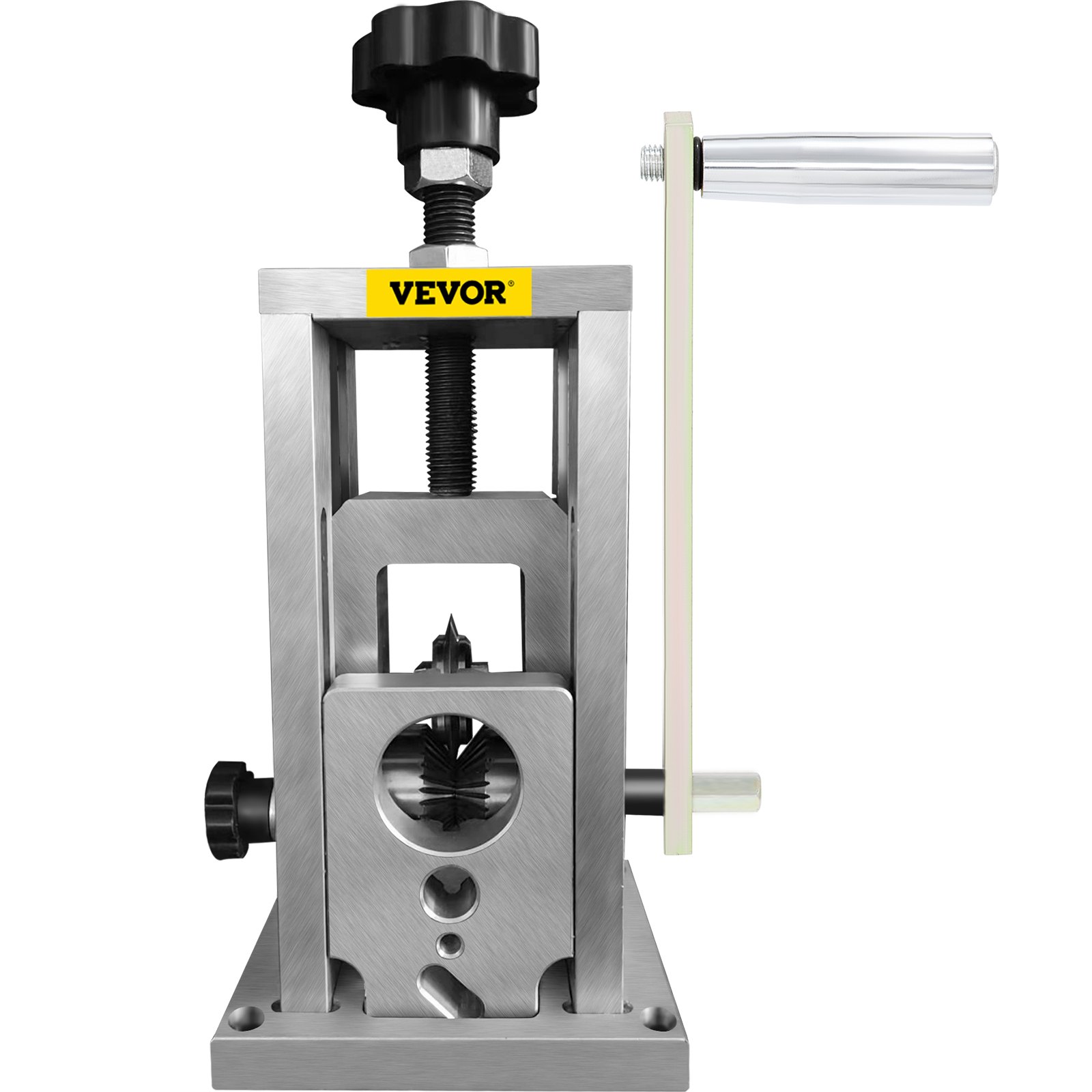 VEVOR wire stripping machine with manual crank handle and robust metal construction.