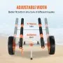 VEVOR Heavy Duty Kayak Cart, 204 kg Load Capacity, Detachable Canoe Trolley Cart with 30.5 cm Solid Tires, Adjustable Width & Nonslip Support Foot, for Kayaks Canoes Paddleboards Float Mats Jon Boats