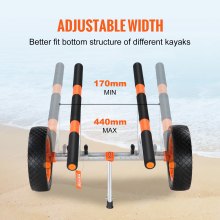 VEVOR Heavy Duty Kayak Cart, 450lbs Load Capacity, Detachable Canoe Trolley Cart with 12'' Solid Tires, Adjustable Width & Nonslip Support Foot, for Kayaks Canoes Paddleboards Float Mats Jon Boats