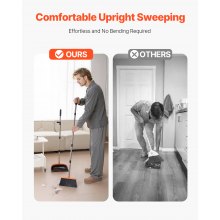 Broom and Dustpan Set with Self-Cleaning Teeth for Home Office Restaurant