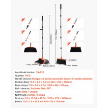 Broom and Dustpan Set with Self-Cleaning Teeth for Home Office Restaurant