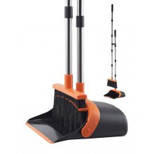Broom and Dustpan Set with Self-Cleaning Teeth for Home Office Restaurant