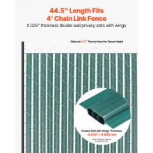 Chain Link Fence Privacy Slats Double-Wall with Wings for 4' High Fence Green