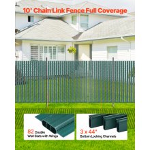 Chain Link Fence Privacy Slats Double-Wall with Wings for 4' High Fence Green