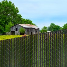 Chain Link Fence Privacy Slats Double-Wall with Wings for 8' High Fence Black