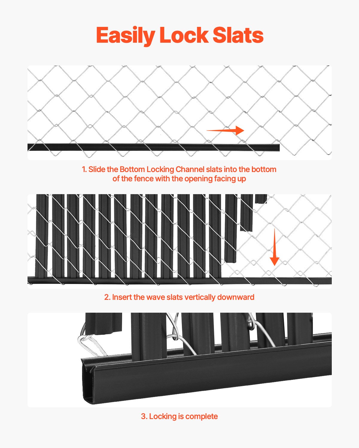 VEVOR Chain Link Fence Privacy Slats Double-Wall with Wings for 6' High Fence