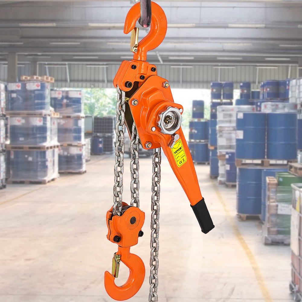 VEVOR Chain Hoist 1650LBS 10 FT Lift Lever Block Chain Hoist 3/4 Ton Chain Ratchet Lever Block Chain Hoist Come Along Lift Puller (3/4 Ton 1650LBS 10ft)