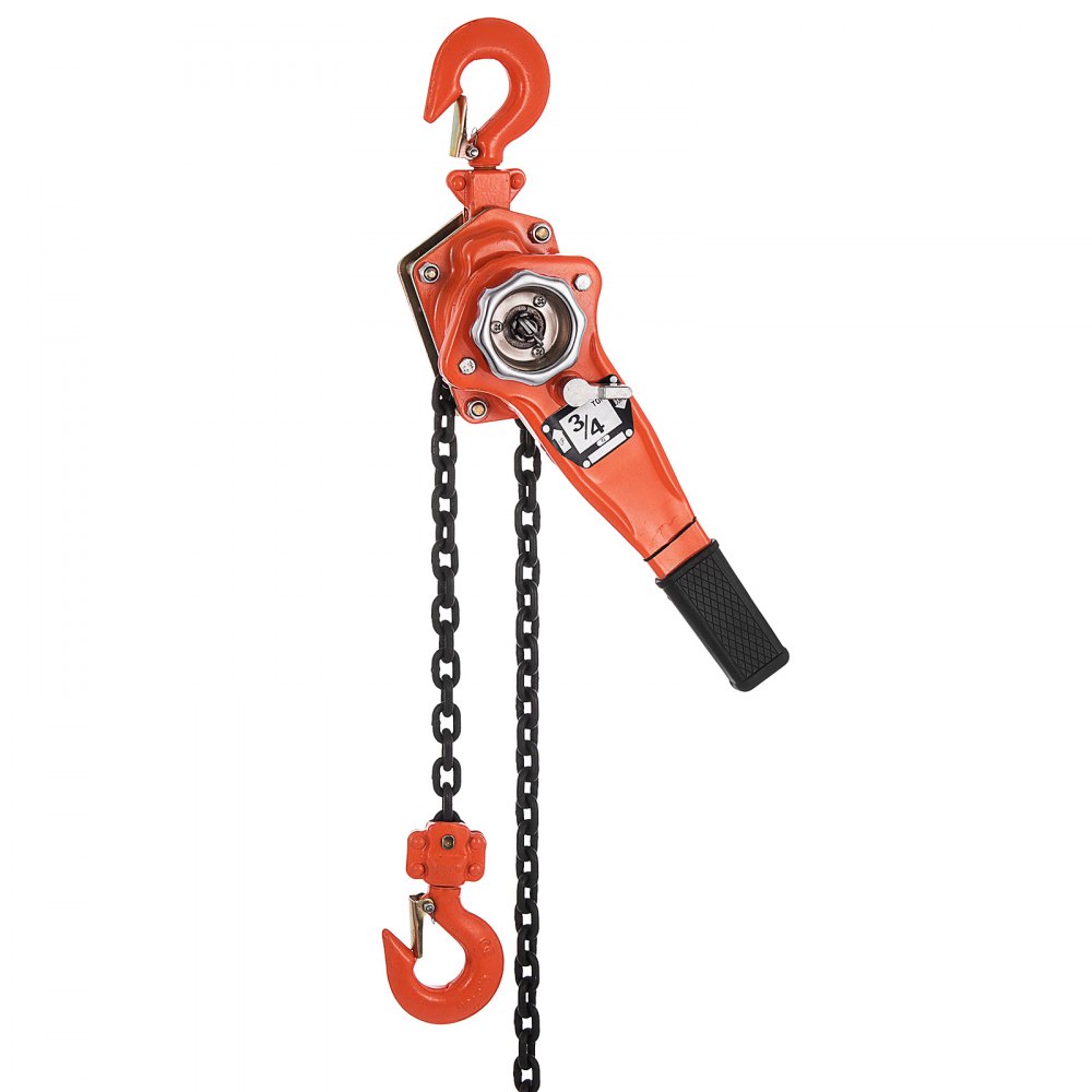 Chain Hoist Lever Hoist 0.75t Capacity With 6m Chain And Heavy Duty Hooks