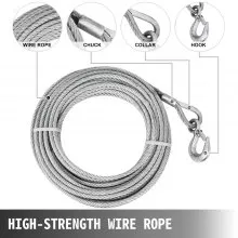 VEVOR Wire Rope Puller 1.6T/3500lbs Capacity Hand Winch Rope 66ft Grip Puller Manual Wire Rope Puller Heavy Duty Wire Rope Grip Puller Hoist  Pulling Towing Equipment for Indoor and Outdoor Use