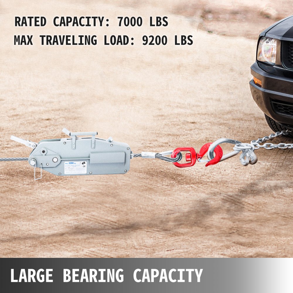 Manual Hand Winch 7000lbs Boat Trailer Caravan Marine Pull