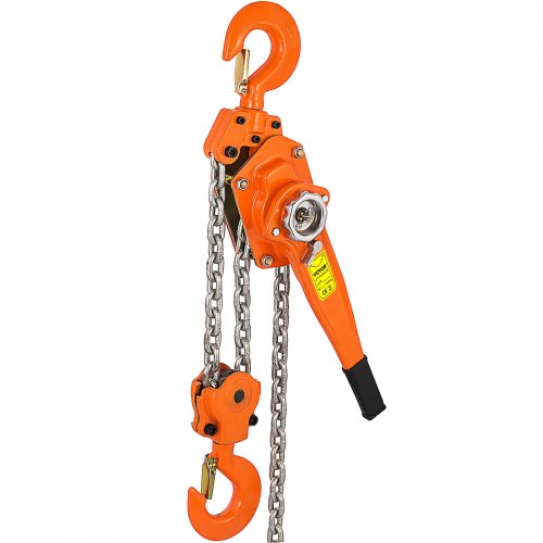 VEVOR 5 Ton Lever Block Chain Hoist 6M 20ft Chain Hoist Alloy Steel G80 Chain Ratchet Lever Hoist with Hook Used in Shipbuilding, Power Plants, Transport (5 Ton 20 Ft)