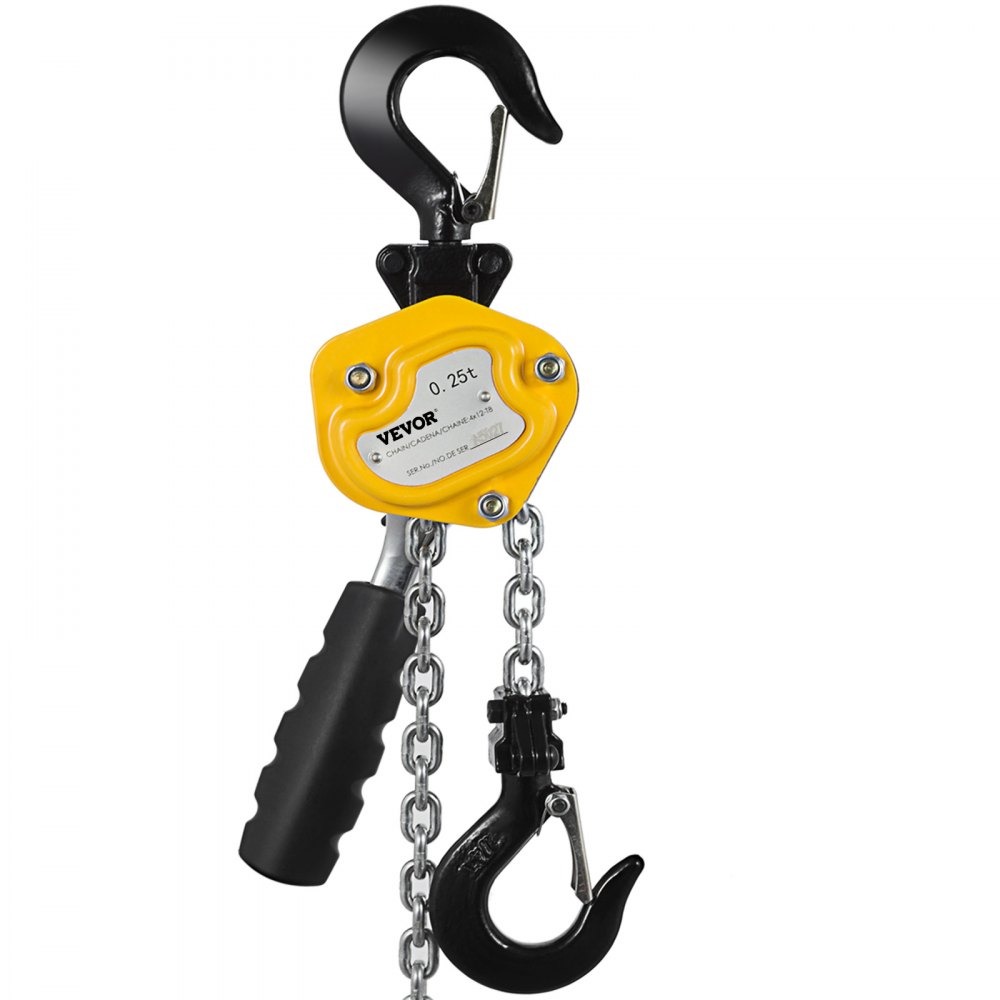 VEVOR 550LBS Manual Lever Chain Hoist, 1/4 Ton 5FT G80 Mini Come Along Ratchet Puller Hoist with Hook for Warehouse Building Automotive Machinery