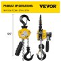 VEVOR 0.25T Lever Block Chain Hoist 1.5M 5ft Chain Hoist Alloy Steel G80 Chain Ratchet Lever Hoist with Hook