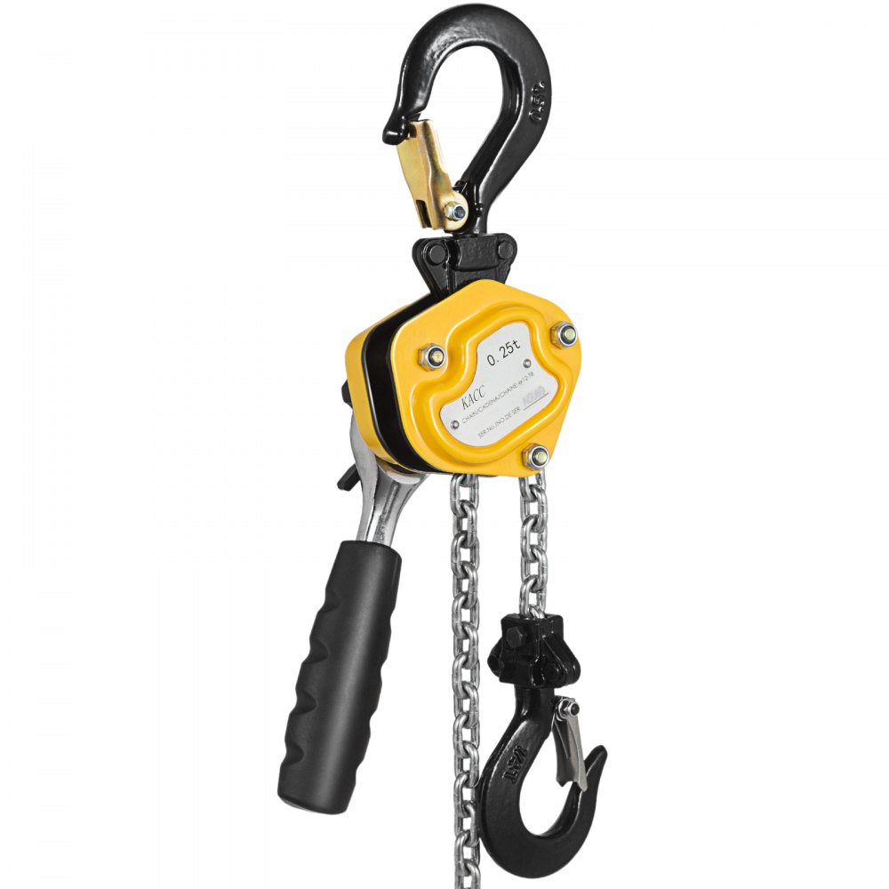 550lbs 20ft Lever Hoist Chain Hoist Yellow Heavy Duty 6m Power Plants