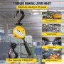 VEVOR 1100LBS Manual Lever Chain Hoist, 1/2 Ton 10FT G80 Mini Come Along Ratchet Puller Hoist with Hook for Warehouse Building Automotive Machinery