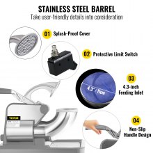 VEVOR snekeglemaskine kommerciel 180 kg/H, sneboldmaskine kommerciel 1450 r/min, snekeglemaskine med isolering isboks, snekeglemaskine PC-materiale Rustfrit stål snekeglemaskiner, sølv