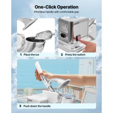 Commercial Ice Crusher 661LBS/H Electric Snow Cone Maker Shaved Ice White
