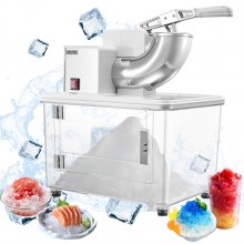 Commercial Ice Crusher 661LBS/H Electric Snow Cone Maker Shaved Ice White