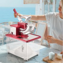 Commercial Ice Crusher 661LBS/H Electric Snow Cone Maker Shaved Ice Red