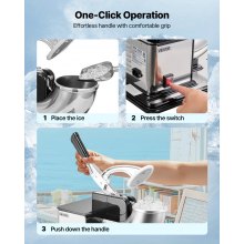 Commercial Ice Crusher 661LBS/H Electric Snow Cone Maker Shaved Ice Black