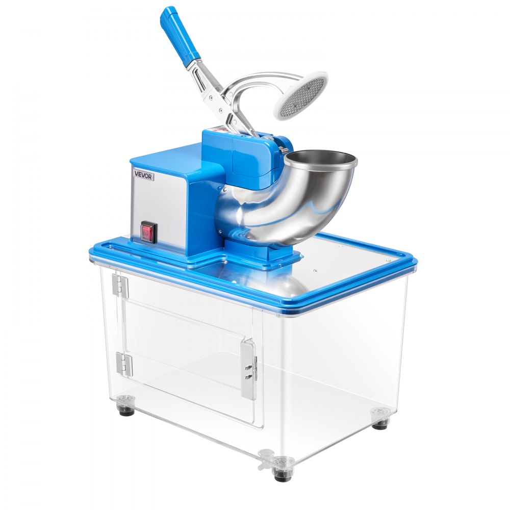VEVOR Commercial Ice Crusher 661LBS/H, 350W Electric Snow Cone Machine with 4 Blades, 2000RPM Stainless Steel Shaved Ice Machine with 11 Gal Crushed-Ice Box, for Family Restaurants Bars, Blue