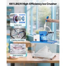Commercial Ice Crusher 661LBS/H Electric Snow Cone Maker Shaved Ice Blue