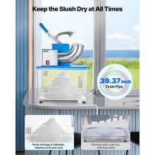 Commercial Ice Crusher 661LBS/H Electric Snow Cone Maker Shaved Ice Blue