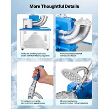 Commercial Ice Crusher 661LBS/H Electric Snow Cone Maker Shaved Ice Blue