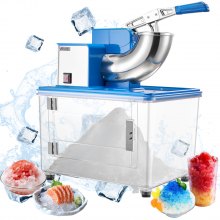 Commercial Ice Crusher 661LBS/H Electric Snow Cone Maker Shaved Ice Blue