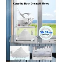 Commercial Ice Crusher 661LBS/H Electric Snow Cone Maker Shaved Ice Silver