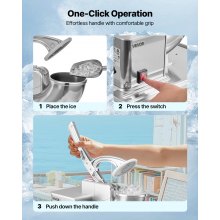 Commercial Ice Crusher 661LBS/H Electric Snow Cone Maker Shaved Ice Silver