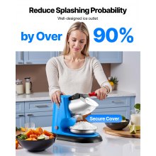 Commercial Ice Crusher 220LBS/H Electric Snow Cone Maker Shaved Ice Blue