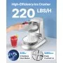 Commercial Ice Crusher 220LBS/H Electric Snow Cone Maker Shaved Ice Silver