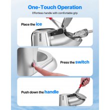 Commercial Ice Crusher 220LBS/H Electric Snow Cone Maker Shaved Ice Silver