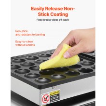 VEVOR 50PCS Mini Dutch Pancake Maker Commercial Dorayaki Baker Non-stick 1800W